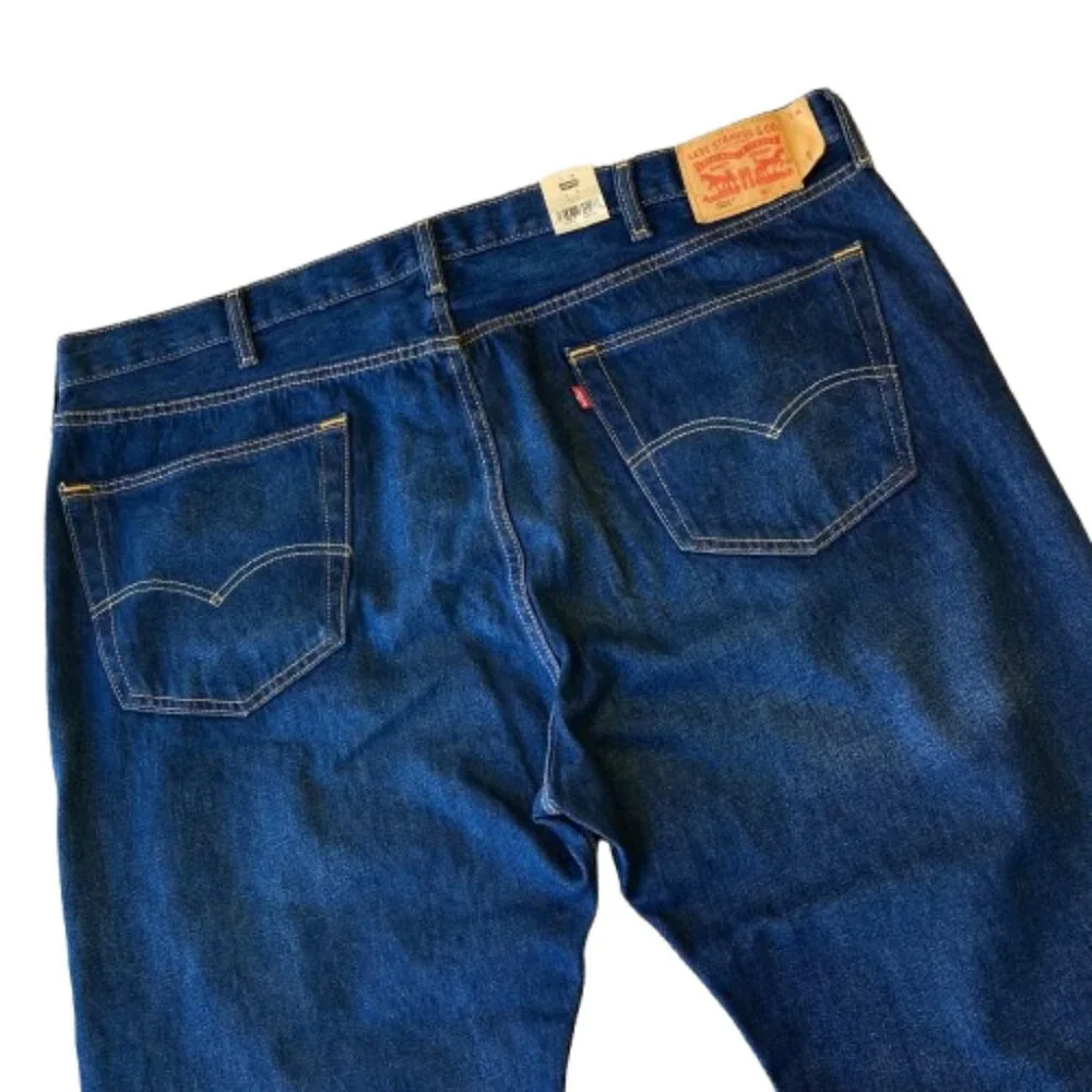 Levi's Men's 501 Original Fit Jeans Straight Leg Button Fly 46x29 Dark Wash NWT